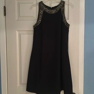 After Five black dress with beaded trim